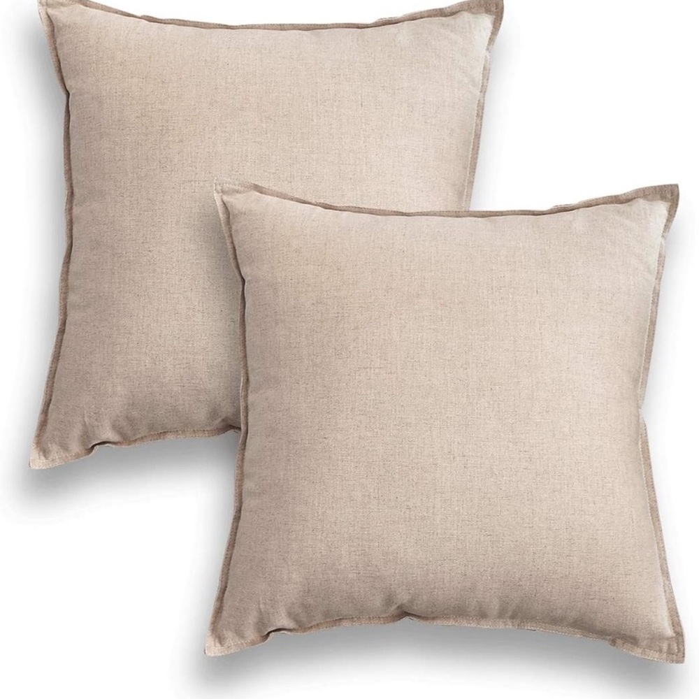 Set of 26” linen euro pillow covers shams